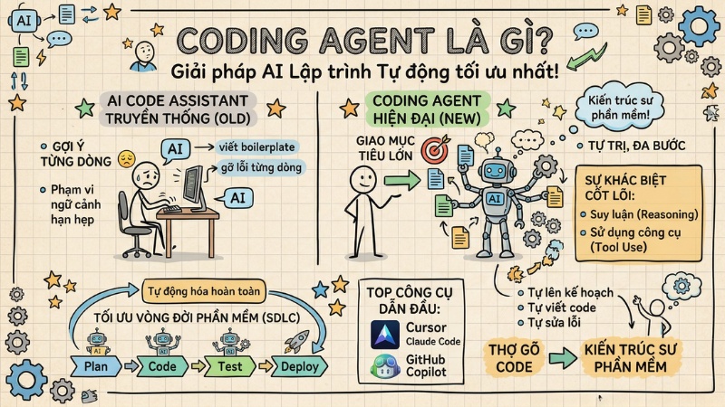 Coding Agent là gì? Giải pháp AI lập trình tự động tốt nhất