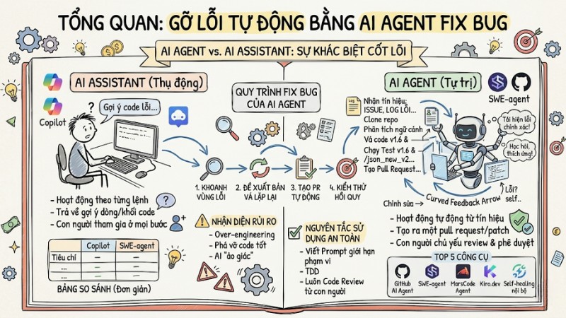 AI Agent Fix Bug: Cơ chế hoạt động và cách dùng an toàn