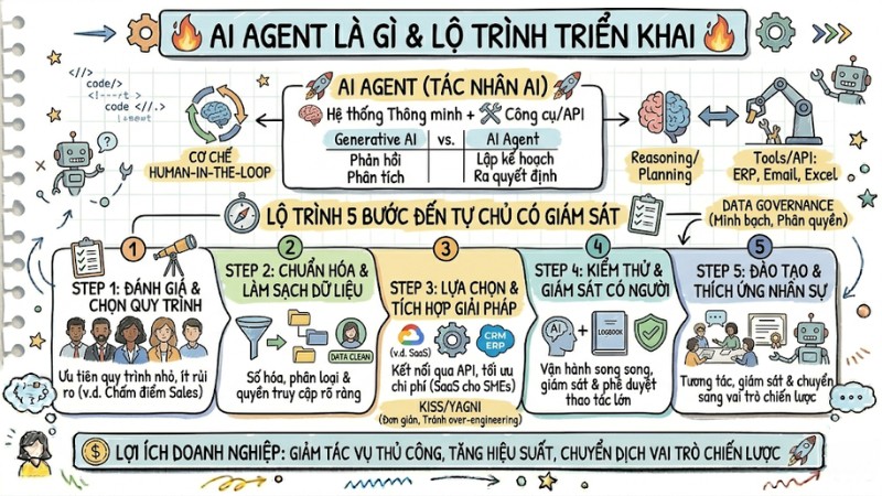 AI Agent cho doanh nghiệp: Lộ trình triển khai thực chiến A-Z