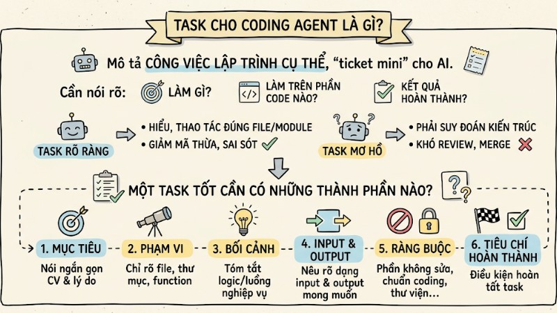 Task cho coding agent: Cách giao việc hiệu quả để AI code đúng yêu cầu