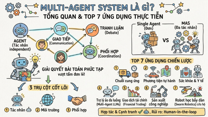 Multi-Agent System là gì? Tổng quan và top 7 ứng dụng thực tiễn