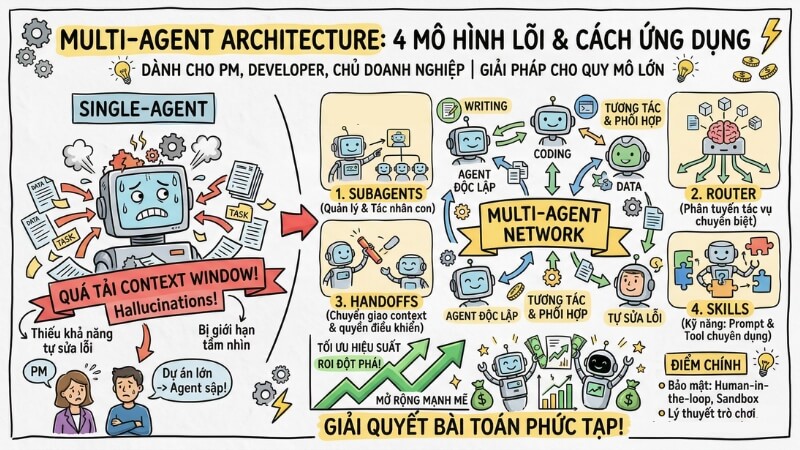 Multi-Agent Architecture: 4 mô hình lõi và cách ứng dụng