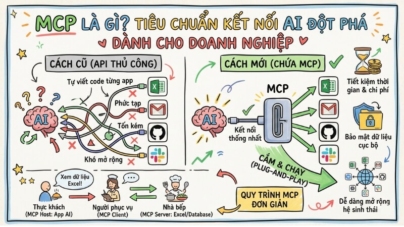 MCP là gì? Tiêu chuẩn kết nối AI đột phá cho doanh nghiệp