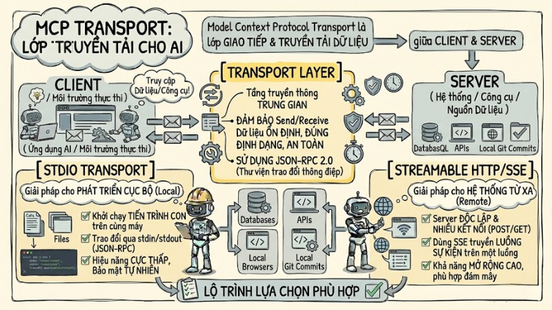 MCP Transport là gì? Tìm hiểu cơ chế truyền tải của Model Context Protocol