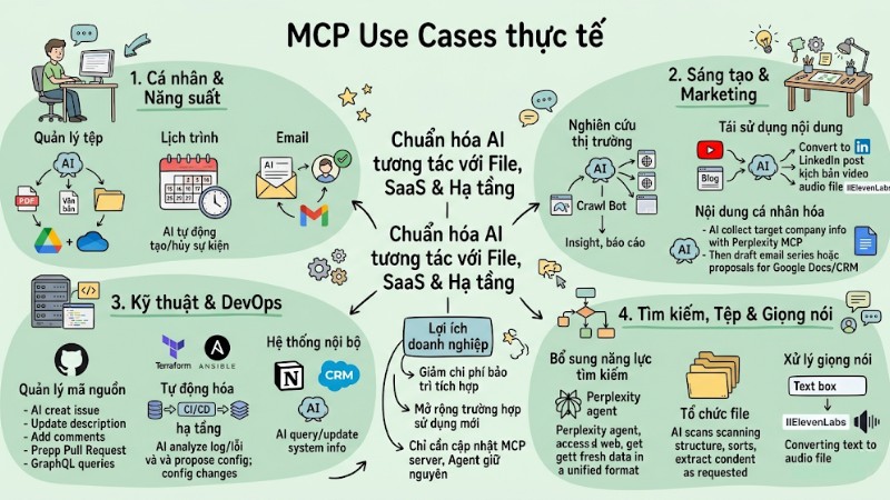 MCP Use Cases: Giải pháp kết nối AI với mọi dữ liệu doanh nghiệp