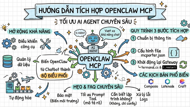 Hướng dẫn tích hợp OpenClaw MCP để tối ưu AI Agent chuyên sâu