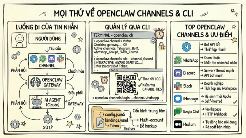 Cấu hình OpenClaw Channels: Hướng dẫn tích hợp và quản lý