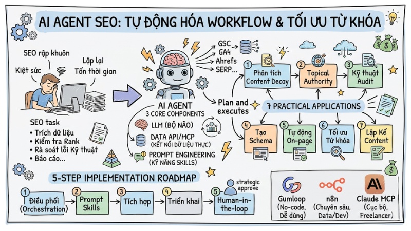 AI Agent SEO: Cách thiết lập workflow tự động hóa Conten, tối ưu từ khóa