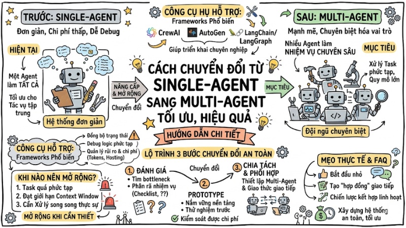 Cách chuyển đổi từ Single-Agent sang Multi-Agent tối ưu, hiệu quả