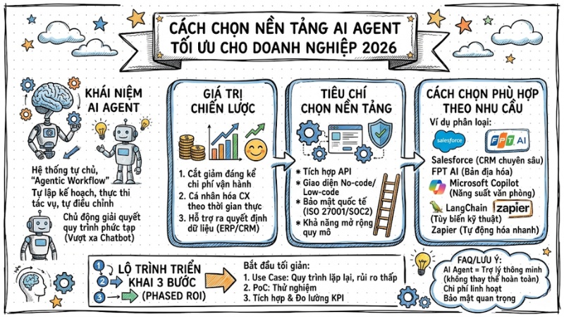 Cách chọn nền tảng AI Agent tối ưu cho doanh nghiệp 2026