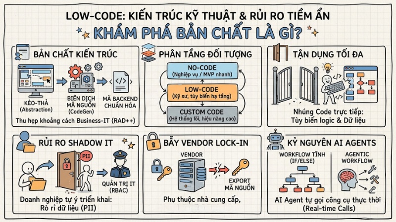 Low-code là gì? Tìm hiểu về kiến trúc kỹ thuật và rủi ro tiềm ẩn
