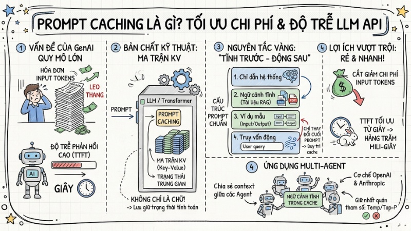 Prompt Caching: Cách tối ưu độ trễ và chi phí API LLM hiệu quả