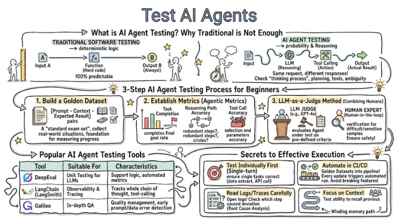 How to Test AI Agents: Process and Performance Evaluation Methods