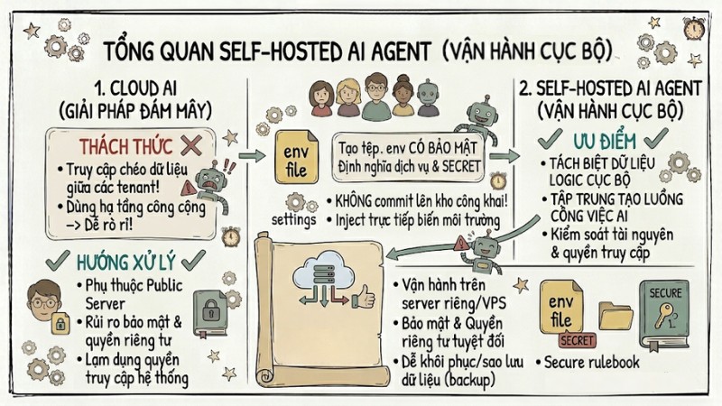 Self-hosted AI Agent: Tự xây dựng trợ lý AI bảo mật tối đa
